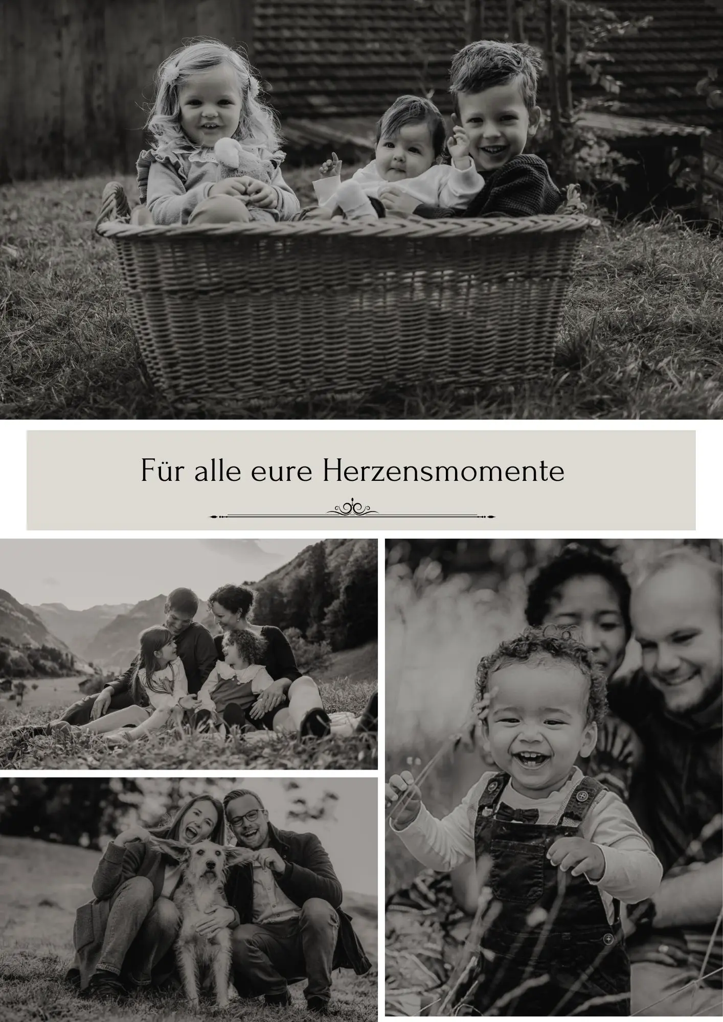 Kinder beim Family shooting und ein Hunde shooting